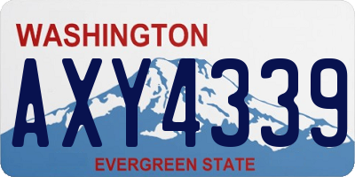 WA license plate AXY4339