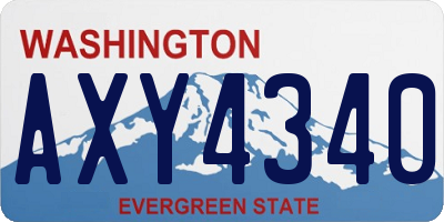 WA license plate AXY4340