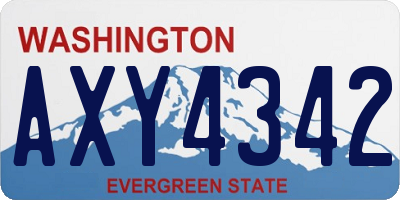 WA license plate AXY4342