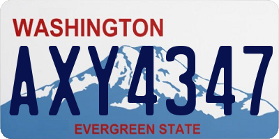 WA license plate AXY4347