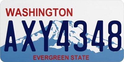 WA license plate AXY4348