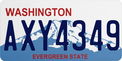 WA license plate AXY4349