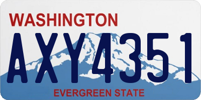WA license plate AXY4351