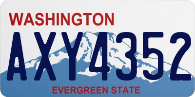 WA license plate AXY4352