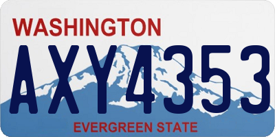 WA license plate AXY4353