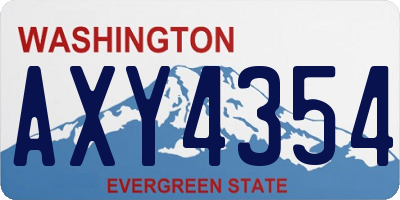 WA license plate AXY4354