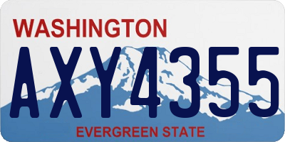 WA license plate AXY4355
