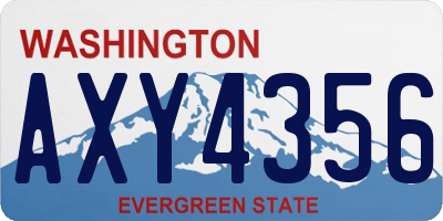WA license plate AXY4356