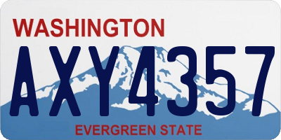 WA license plate AXY4357