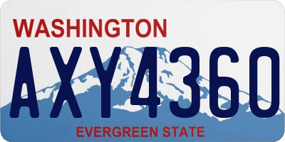 WA license plate AXY4360