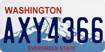 WA license plate AXY4366