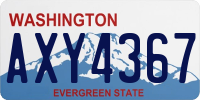 WA license plate AXY4367