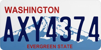 WA license plate AXY4374
