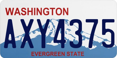 WA license plate AXY4375