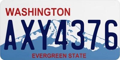 WA license plate AXY4376