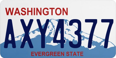 WA license plate AXY4377