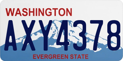 WA license plate AXY4378