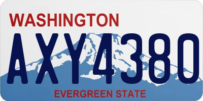 WA license plate AXY4380