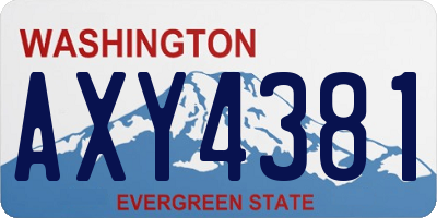 WA license plate AXY4381
