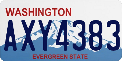 WA license plate AXY4383