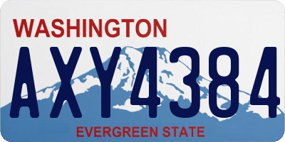 WA license plate AXY4384