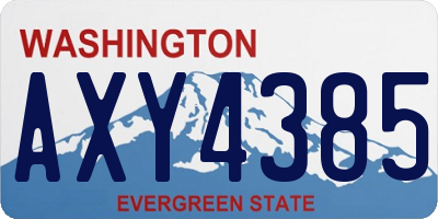 WA license plate AXY4385