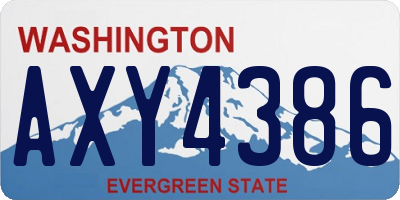 WA license plate AXY4386