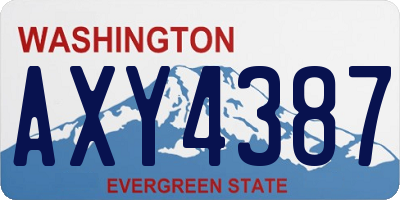 WA license plate AXY4387