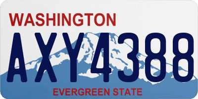 WA license plate AXY4388