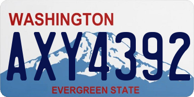 WA license plate AXY4392