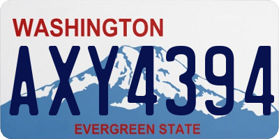 WA license plate AXY4394