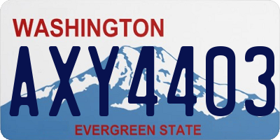 WA license plate AXY4403