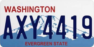 WA license plate AXY4419