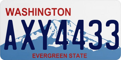 WA license plate AXY4433