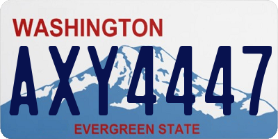WA license plate AXY4447