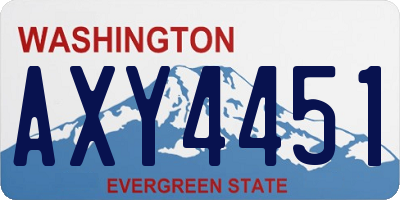 WA license plate AXY4451