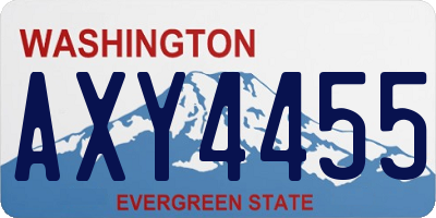 WA license plate AXY4455
