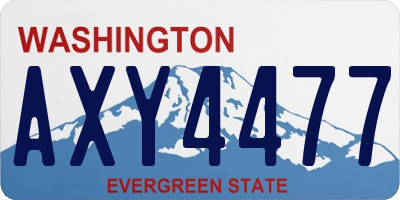 WA license plate AXY4477