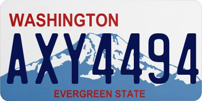 WA license plate AXY4494