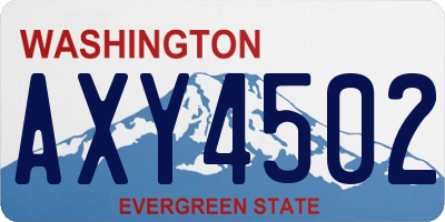 WA license plate AXY4502