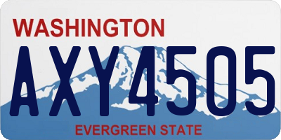 WA license plate AXY4505
