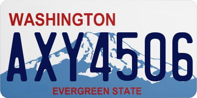 WA license plate AXY4506