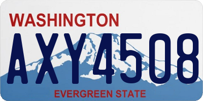 WA license plate AXY4508