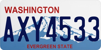 WA license plate AXY4533