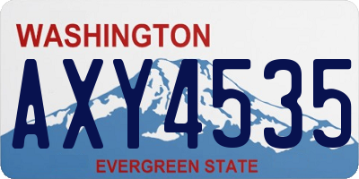 WA license plate AXY4535