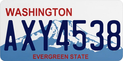 WA license plate AXY4538