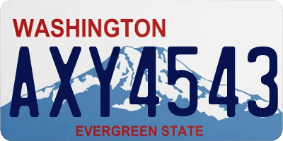 WA license plate AXY4543