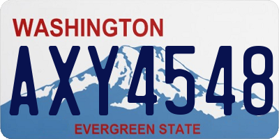 WA license plate AXY4548