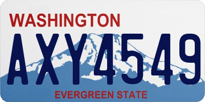 WA license plate AXY4549