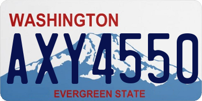 WA license plate AXY4550